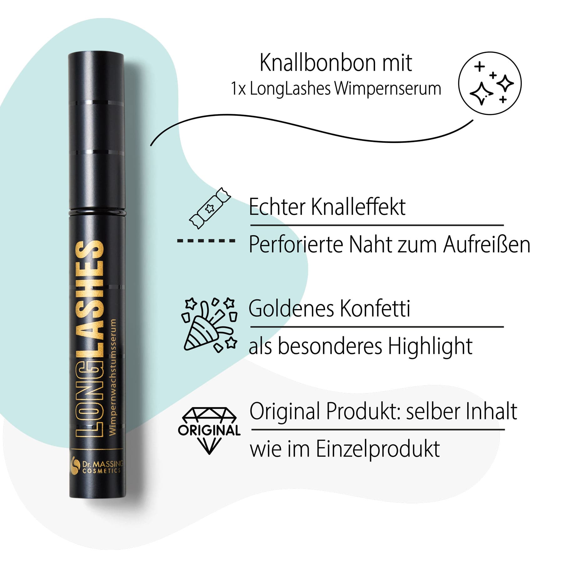 Dr. Massing Knallbonbon schwarz LongLashes Special Edition Geschenkbox Details Vorteile Wimpernserum  01